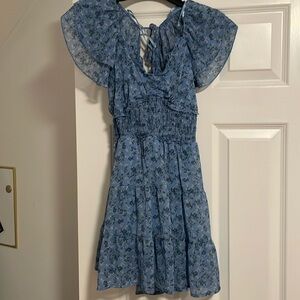 Blue floral mini dress, worn once